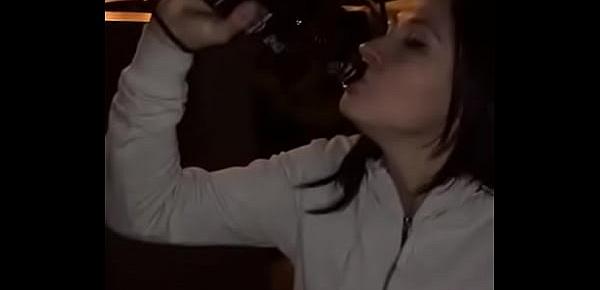  Sexy Girl non stop drinking full bottle Less the a minute